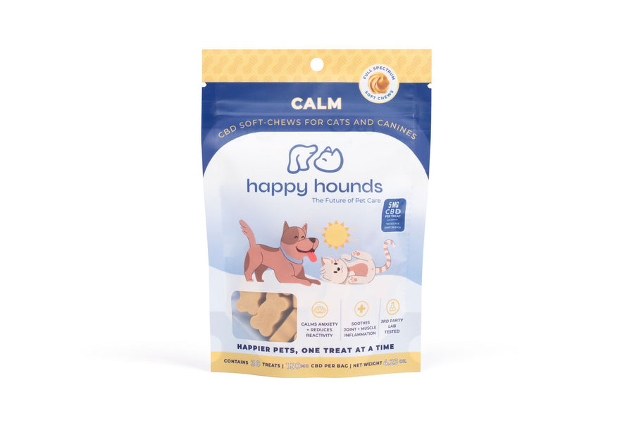 Happy Hounds, CBD for dog anxious dogs, calming dog chews, does cbd work for anxiety, how does cbd help pets with anxiety, natural calming for pets, how to naturally calm anxious pets, calming aid for pets, does hemp work for calming, how does cbd help calm pets, natural hemp for pets, how to help cats with separation anxiety, does pet cbd work, how to dose cbd for pets, does cbd help dogs during storms and fireworks, how to calm pets during storms 
