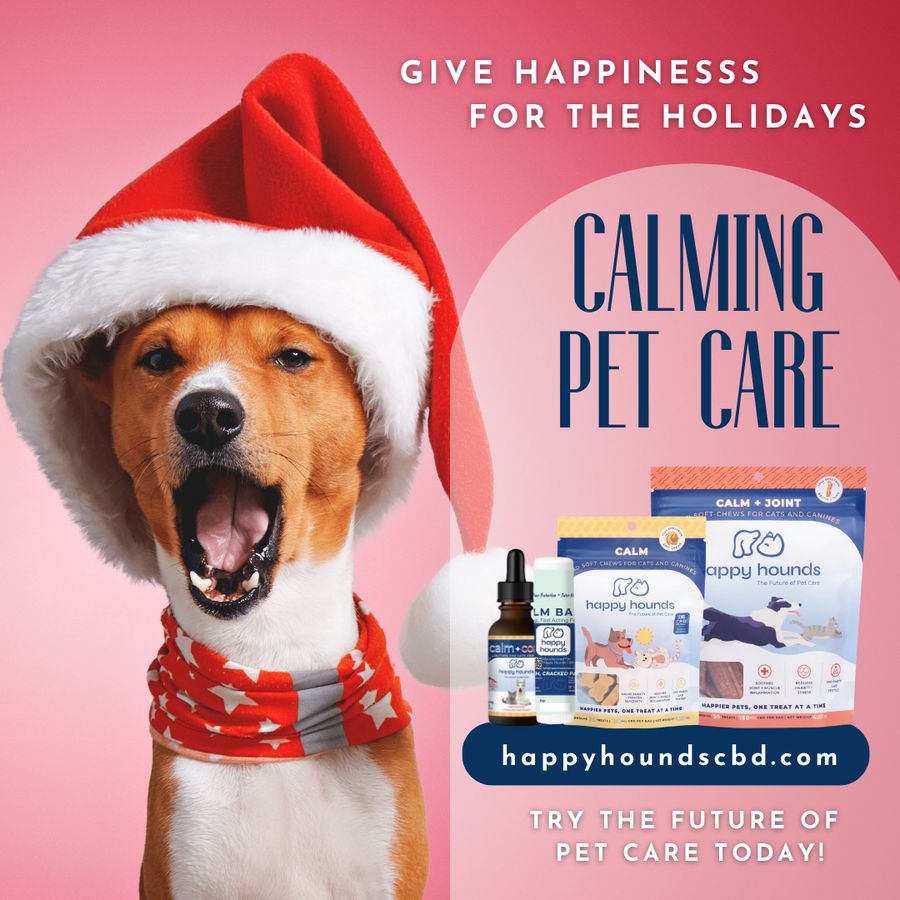 Happy Hounds-Pet-Care-Holiday-Bundle-Holiday-pet-deals-for-hemp-calm-chews-cbd-oil-for-pets